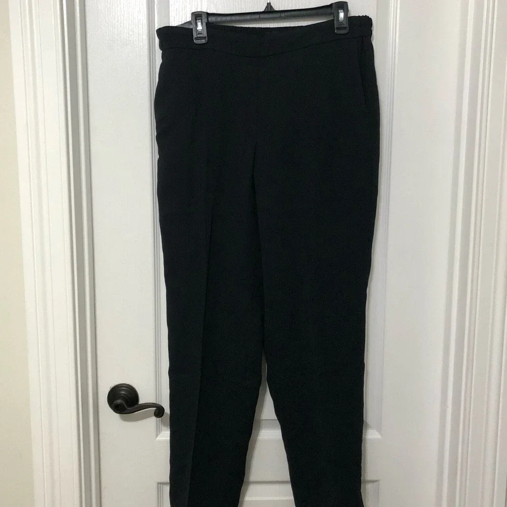 J. Crew Women's Jamie Pants Size 14T Black Straight Leg Classic Pull‎ On NWT